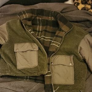 American Eagle Outfitters Green and Brown Jacket